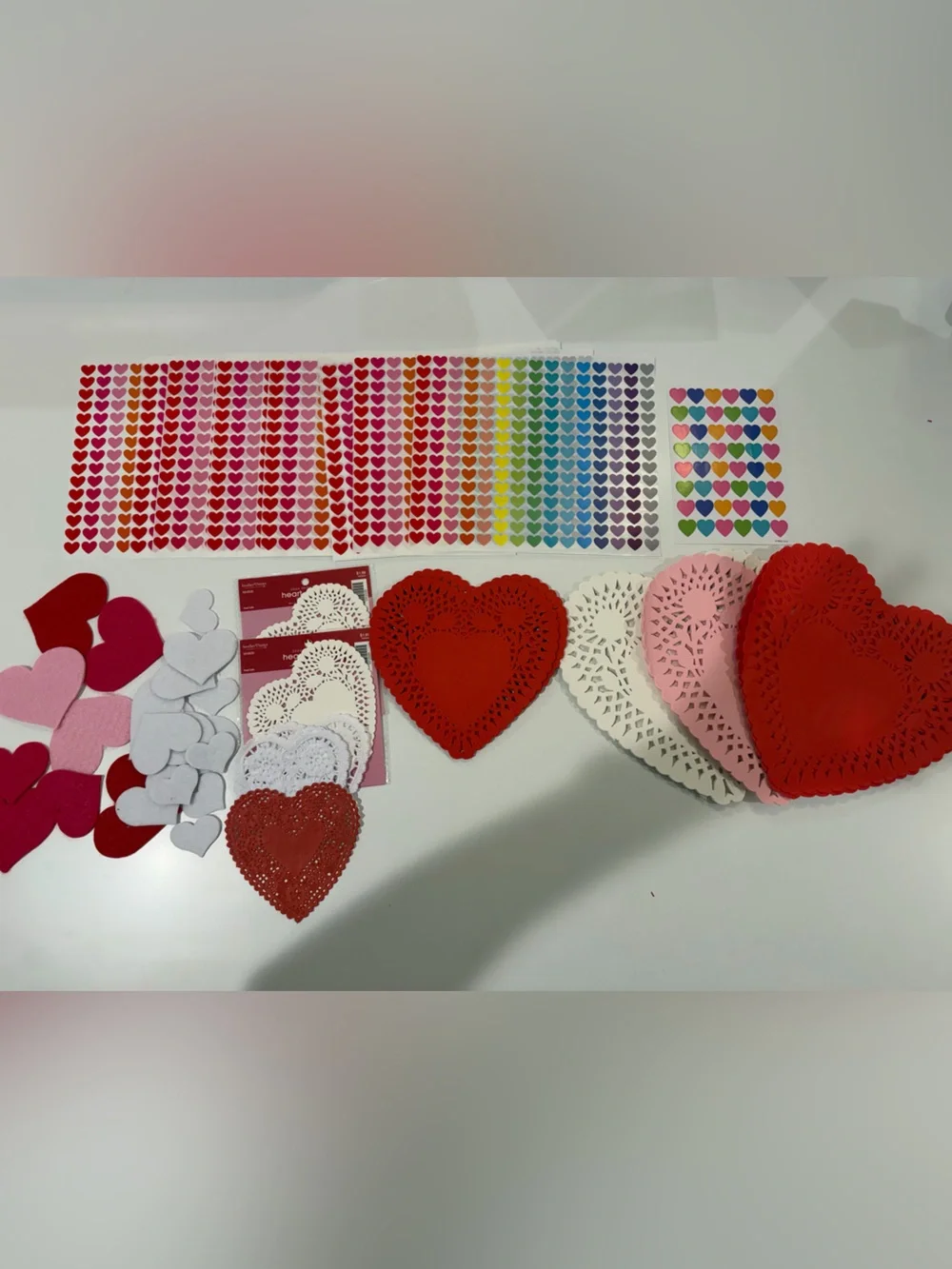 Valentine’s Day February Heart Stickers & Doilies for Crafts & School